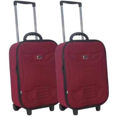 Imagem de Kit 2 malas de viagem pequena de bordo forrada semi-rígida grotaferrat