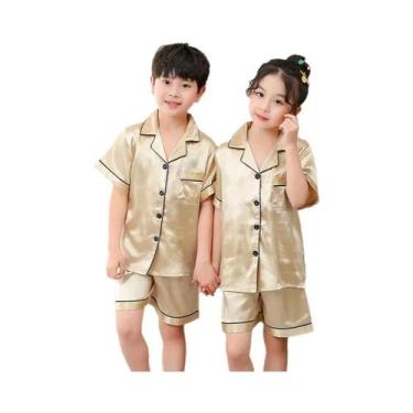 Imagem de Camisola De Cetim De Manga Longa Para Meninas, Roupa De Dormir Infanti