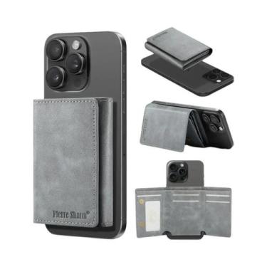 Imagem de Carteira Unissex De Couro PU Com Proteção RFID E Suporte Magnético Par