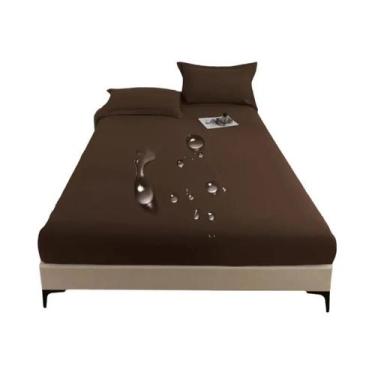 Imagem de Capa De Colchão Impermeável De Cor Sólida Com Acabamento Fosco E Prote