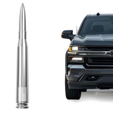 Imagem de Antena bala de carro caminhão bandeira americana para GM Chevy Silverado GMC Sierra 1500 2500 3500 HD Avalanche Denali, design antifurto e seguro para lavagem de carro, acessórios de caminhonete