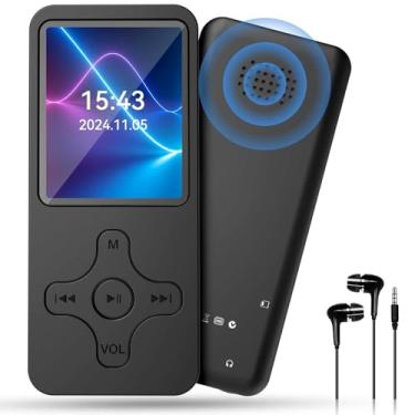 Imagem de Mp3 Player, MP3 MP4 Player Slim, Bluetooth 5.0 Hi-Fi MP3/MP4 Player, 1.8'' Color Screen, HD Speaker, Photo, Video, E-Book, Voice Recorder, Black（Cartão de Memória Não Incluído）