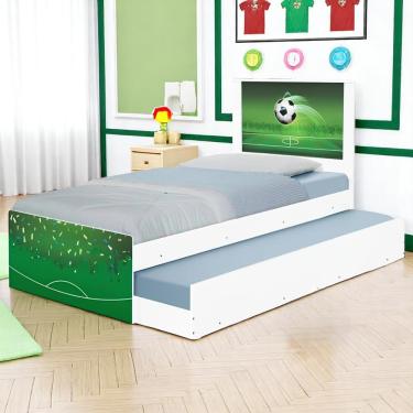 Imagem de Cama Solteiro Infantil com Cama Auxiliar 195x96cm Personagens Copa Futebol K02 - D'Rossi