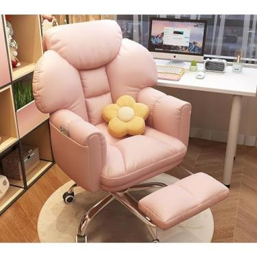 Imagem de Cadeira de jogos com apoio para os pés e suporte lombar – Cadeira ergonômica de escritório com encosto alto para trabalho ou casa – Cadeira de jogador ajustável