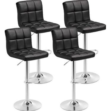 Imagem de Kit 4 Banquetas Alta Cozinha Bar Balcão Bancada Americana Giratória Go