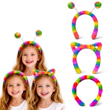 Imagem de Kit 3 Tiaras Arquinhos de Cabelo Infantil Orelha, Antena e Lisa Criança Menina