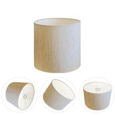 Imagem de Cúpula Abajur E Luminária Cilíndrica Vivare Cp-7005 ø18x18cm - Bocal Nacional Linho Bege