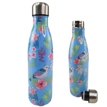 Imagem de Garrafa Termica Inox 500ml Estampa Passaros Flores Jardim Florido Floral Estudo