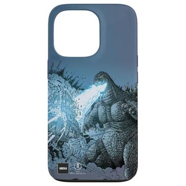 Imagem de Capa Godzilla iPhone 13 Pro Arte em Quadrinhos Ataque de Raio de Calor
