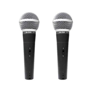 Imagem de COMP Kit 2 Microfones Leson LS-58 Dinâmico Unidirecional Cardioide 50 