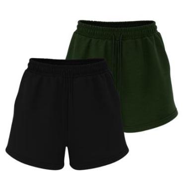 Imagem de Kit 2 Bermudas Masculinas em Moletinho Casual com Bolsos Funcionais-Masculino
