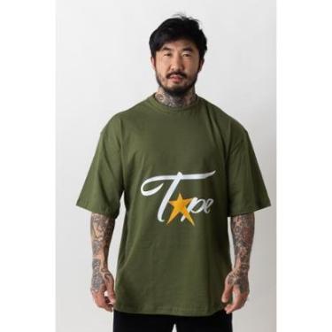 Imagem de Camiseta Oversized Gola Alta Superstarr Verde Militar-Unissex