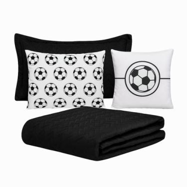 Imagem de Colcha Cobre Leito Roupa Cama Solteiro 5 Pçs Matelado Fronha Elastico 