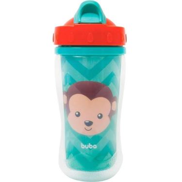 Imagem de Copo Canudo Infantil Parede Dupla Animal FUN 320ML Buba Macaco