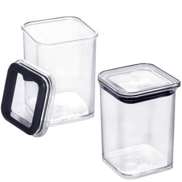 Imagem de 2 Mini Pote Empilhável 160ml Hermético Porta Tempero Sementes Granulad