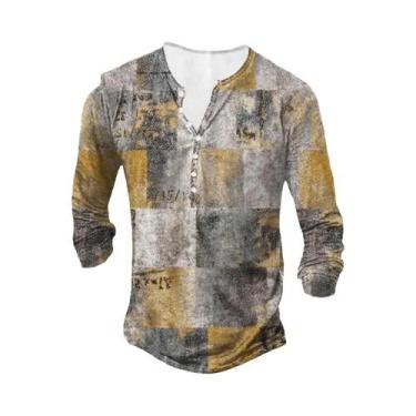 Imagem de Camisas Masculinas Vintage De Manga Longa Com Botões, Estilo Casual E 