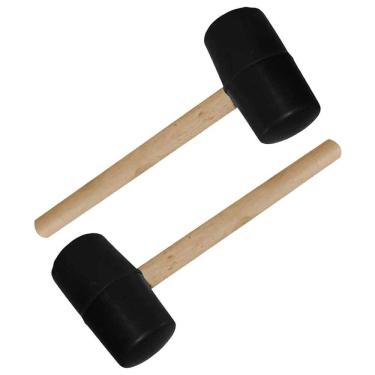 Imagem de Martelo Borracha Marreta Kit 2 Uni Madeira Piso Ladrilho Chao Taco Cemarica Montagem Reparo Manutençao Moveis Mercenaria