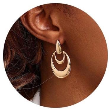 Imagem de Par de Brincos Feminino Meia Lua Festas Luxo Casamento - - anjo da mam