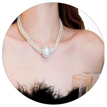 Imagem de Colar de Pérolas para Mulheres Choker Moderno Luxo Feminino - - anjo d