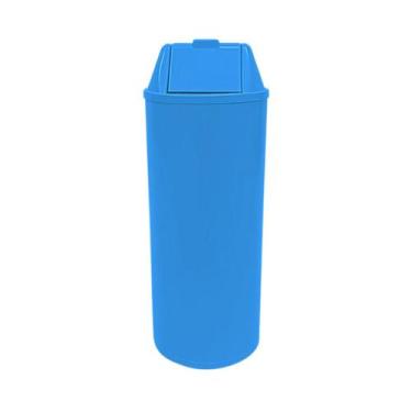 Imagem de Lixeira Plástica Cesto Tampa Vai Vem Basculante 22 Litros - JSN, Azul