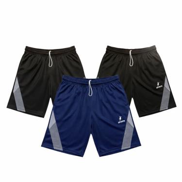 Imagem de Kit Bermuda Masculina Helanca Esportiva Secagem Rápida-Masculino