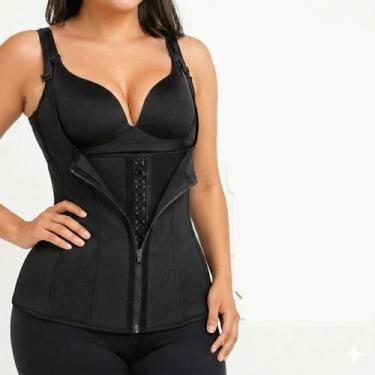 Imagem de Cinta Modeladora Dupla Compressão Zíper Reduz Barriga XXL - Genérica