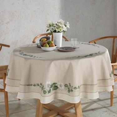 Imagem de Toalha de Mesa Döhler Renova Botânica  Estampa Floral  Jantar Elegante