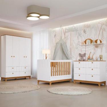 Imagem de Quarto Bebê Completo Berço Americano Cômoda Guarda Roupas - Faura, BRA