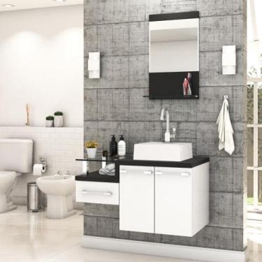 Imagem de Conjunto Balcão C-cuba Q32 E Espelheira Legno 831 Branco Chess C-nogal