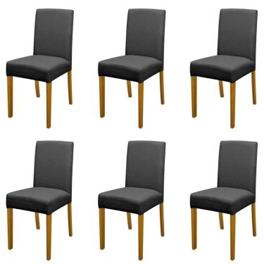 Imagem de Kit 6 Cadeiras de Jantar Estofadas Madeira Maciça Multimóveis CR15023