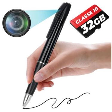 Imagem de Câmera Disfarçada Caneta + 32GB Escuta Gravador de voz e video Filma H