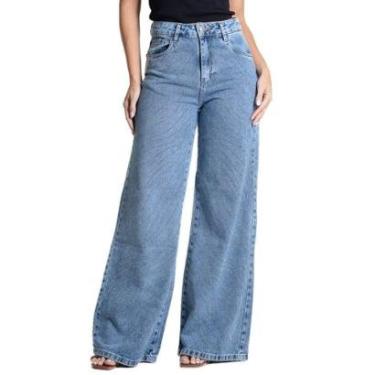 Imagem de Calça Jeans Sawary Wide Leg - 282568 - Azul médio 40-Feminino
