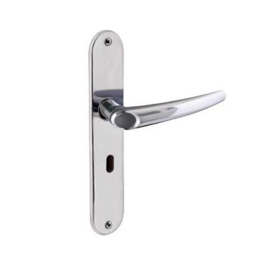 Imagem de Fechadura Interna Mecânica de Embutir Joy F-2700-46 IP com Chave para Porta de Madeira Cromado Prata