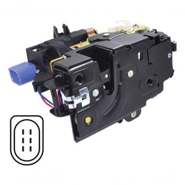 Imagem de Fechadura Elétrica de Porta Traseira Esquerda Modelo Tras Esq 6 Pinos Polo Após 2002 Compatível com Volkswagen Polo