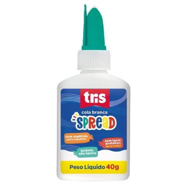 Imagem de Cola Branca Tris Spread 40G Atóxica com Secagem Rápida para Papel Cartolina e Fotos Embalagem 1 Unidade Verde