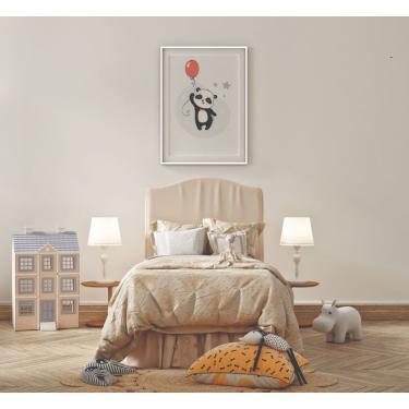 Imagem de Quadro Infantil Decorativo Flutua Pandinha Retangular 20 X 30 em Vinil com Vidro Branco