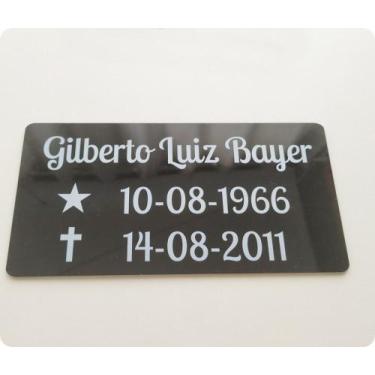 Imagem de Placa Lápide para Túmulo em ACM 30x12cm - Personalizável - no-brand