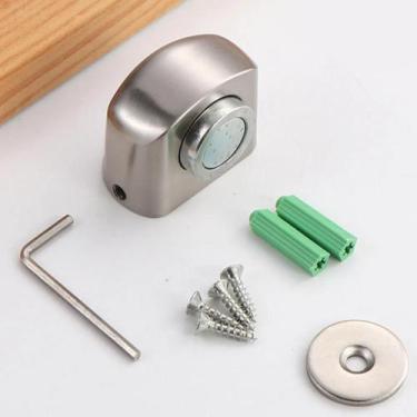 Imagem de Fixador De Porta Magnético Com Imã Para Piso Prata RE164 Snel Home - M