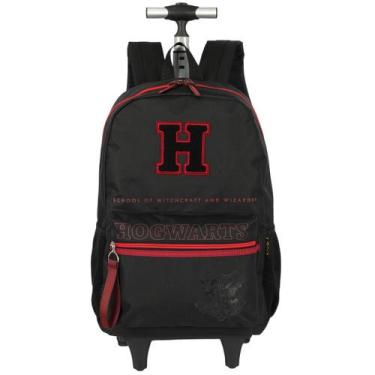 Imagem de Mochila Harry Potter Rodinhas Teen Casual Escolar Reforçada, Preto