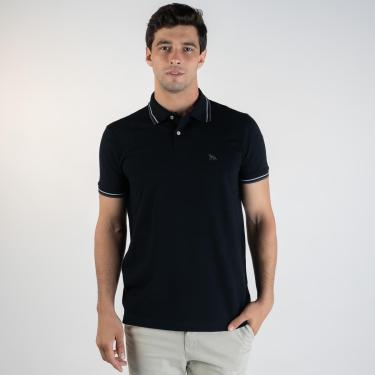 Imagem de Camisa Polo Acostamento Frisos Preta-Masculino