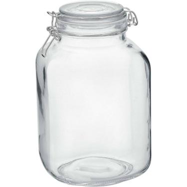 Imagem de POTE DE MANTIMENTOS PARA COZINHA ORGANIZADORES POTE DE HERMÉTICO VIDRO 3 LITROS 23x14x14
