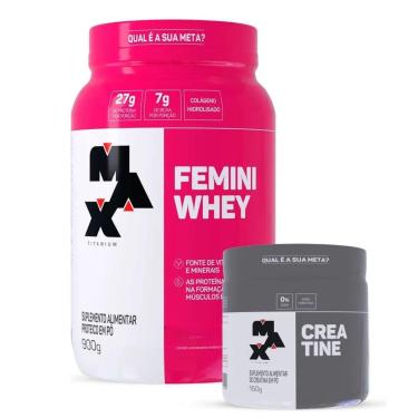 Imagem de Kit Femini Whey 900g + Creatina 150g - Max Titanium-Unissex