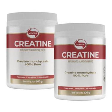Imagem de kit 2 Creatine Vitafor Creatina Monohidratada Pura  300g