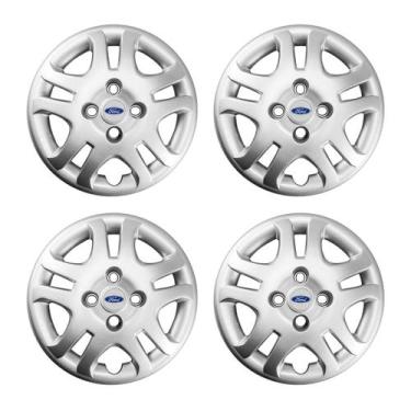 Imagem de Jogo Calota Prata Aro 14 Ford Fiesta Sedan 2011 2012 2013 - GFM