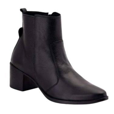 Imagem de Bota Trilha da Lua Couro Cano Baixo - Feminino - Preto - 38, Preto, 38