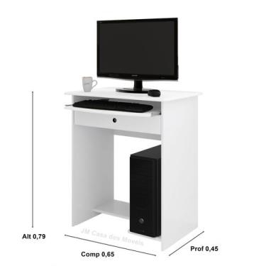 Imagem de Mesa Para PC ou Notbook Com Gaveta Larissa cor Branco - Comprar Moveis