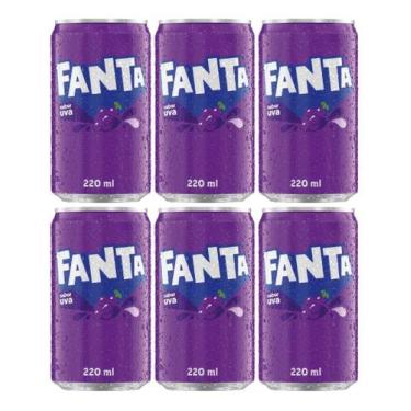 Imagem de Kit C/6 Refrigerante Fanta Uva 220ml