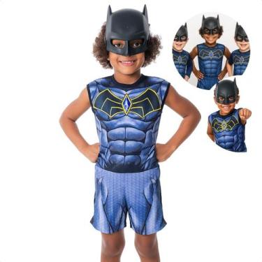Imagem de Roupa Infantil Kit Fantasia Super Herói Batman Com Máscara Tamanho M C