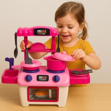 Imagem de Fogão Brinquedo Infantil Panelinhas Comidinha Cozinha Casinha Boneca F