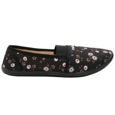 Imagem de Sapatilha Feminina Moleca 520.59, Multi preto floral, 35